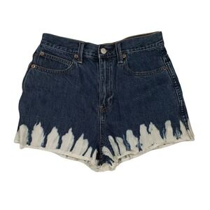 GAP 1969‎ Super High Rise Jorts Women 28P Acid Wash Raw Micro Mini Jean Shorts